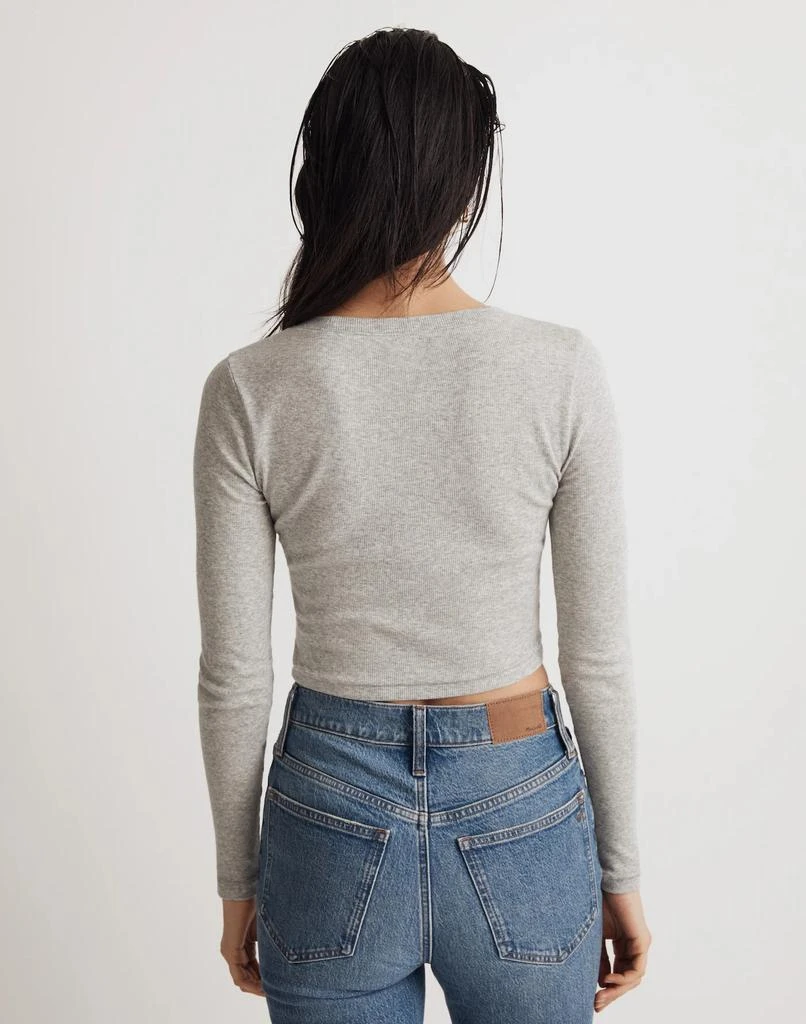 Madewell Fine Ribbed Supercrop Crewneck Long-Sleeve Tee 3