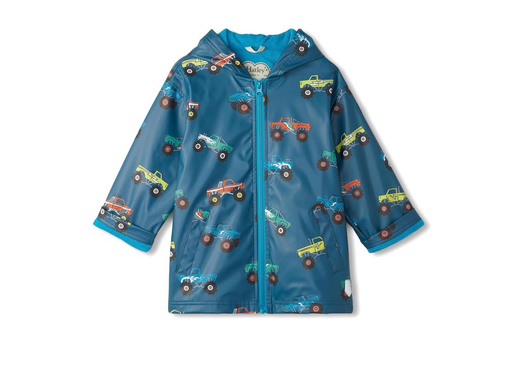 Hatley Monster Trucks Zip-Up Rain Jacket (Toddler/Little Kid/Big Kid)