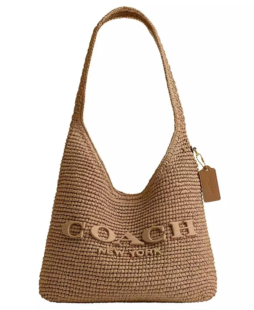Coach Brooklyn Medium Straw Shoulder Handbag 28