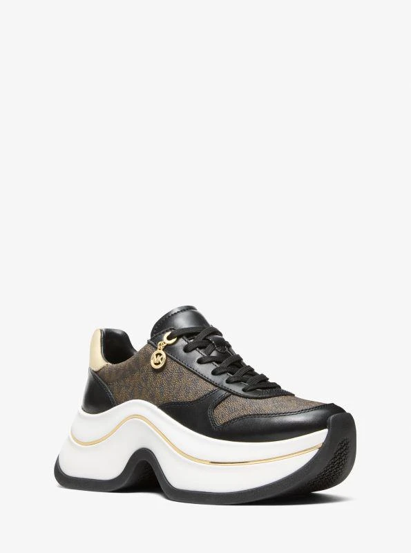 Michael Kors Arla Leather and Suede Trainer