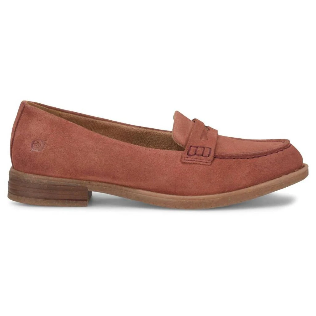 Born Women's Marlo Loafer - Medium In Rust Suede 2