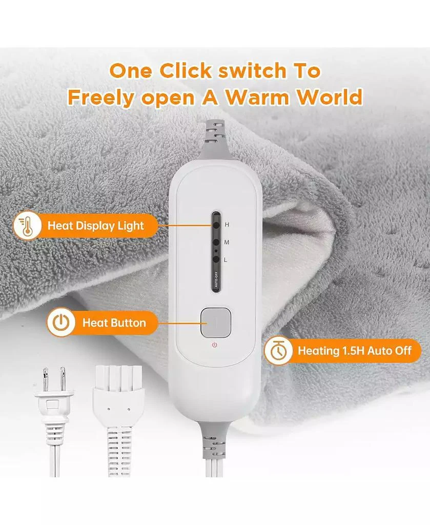 Cowin 12

x24

 Grey Weighted Electric Heating Pad for Pain Relief, Machine Washable with 3 Heat Settings ,Heating pad for Neck and Shoulder, Knee 6