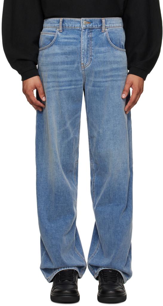 Alexander Wang Blue High-Rise Ballon Jeans