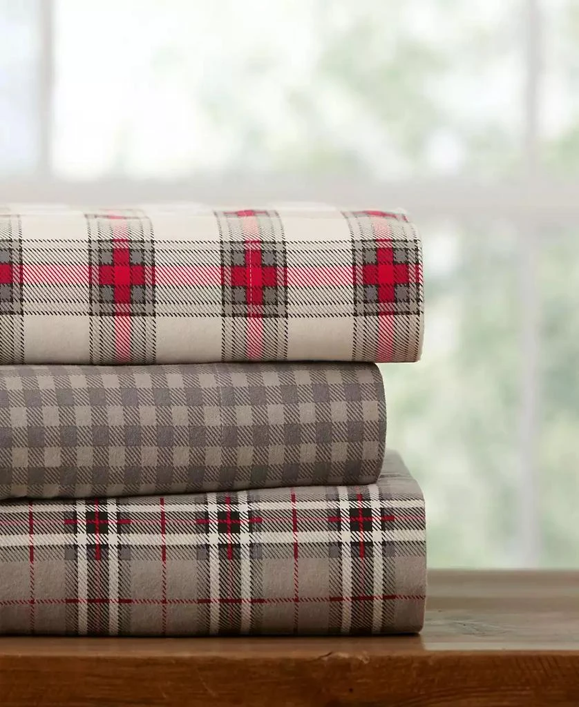 Pointehaven Plaid Flannel Sheet Set, King 2