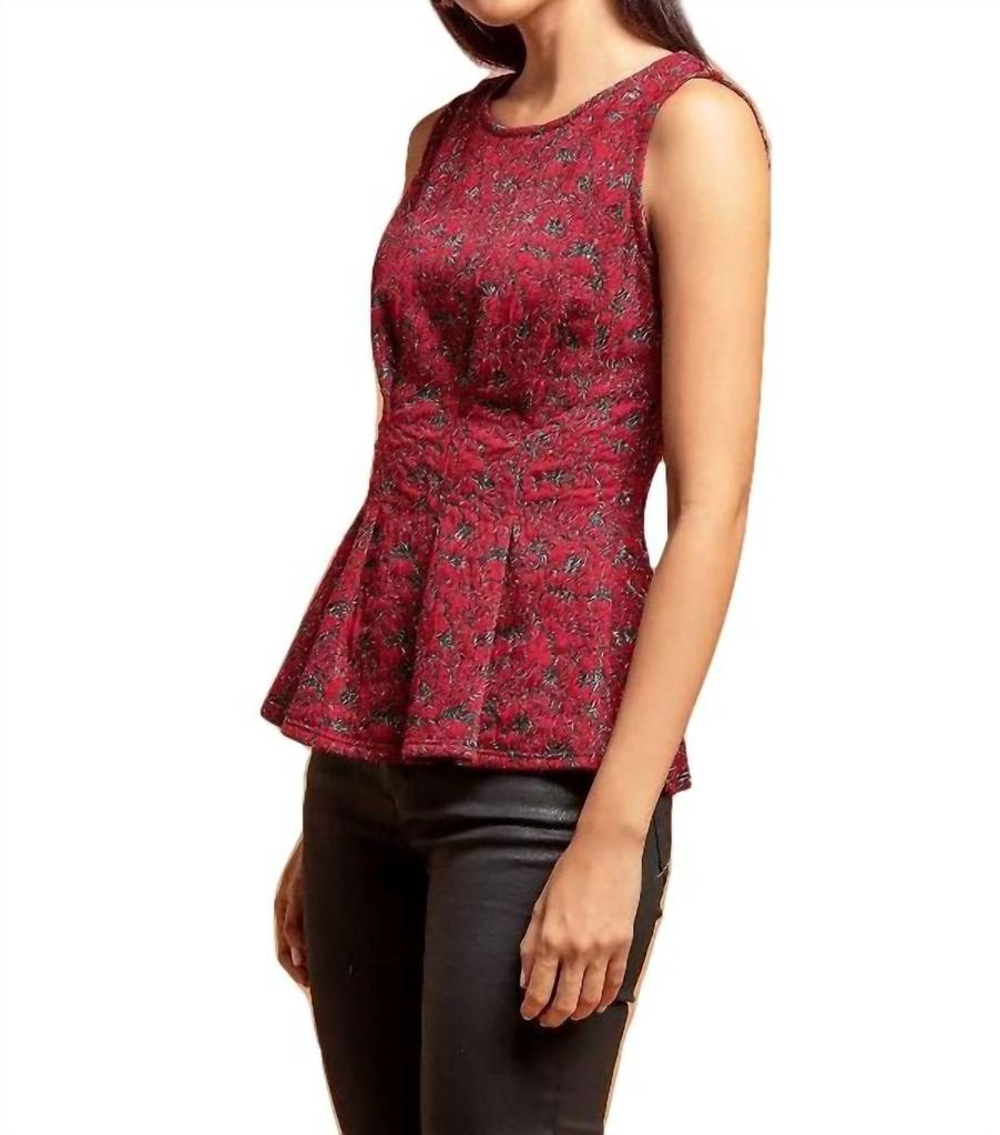 Eva Franco Metallic Peplum Top