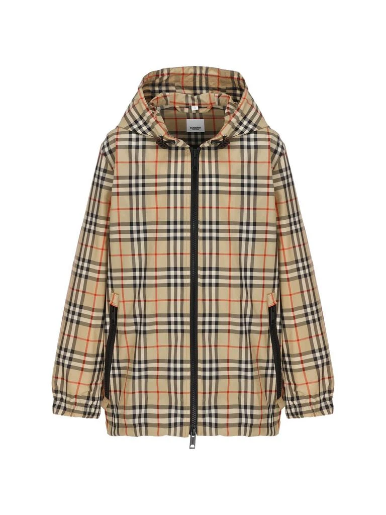 Burberry Burberry Checked Hooded Jacket from Cettire