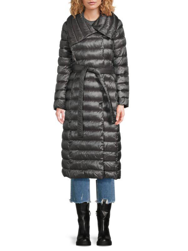 Via Spiga Packable Belted Puffer Coat
