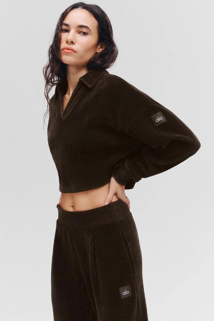 Alo High-Waist Cozy Day Wide Leg Pant - Espresso 1