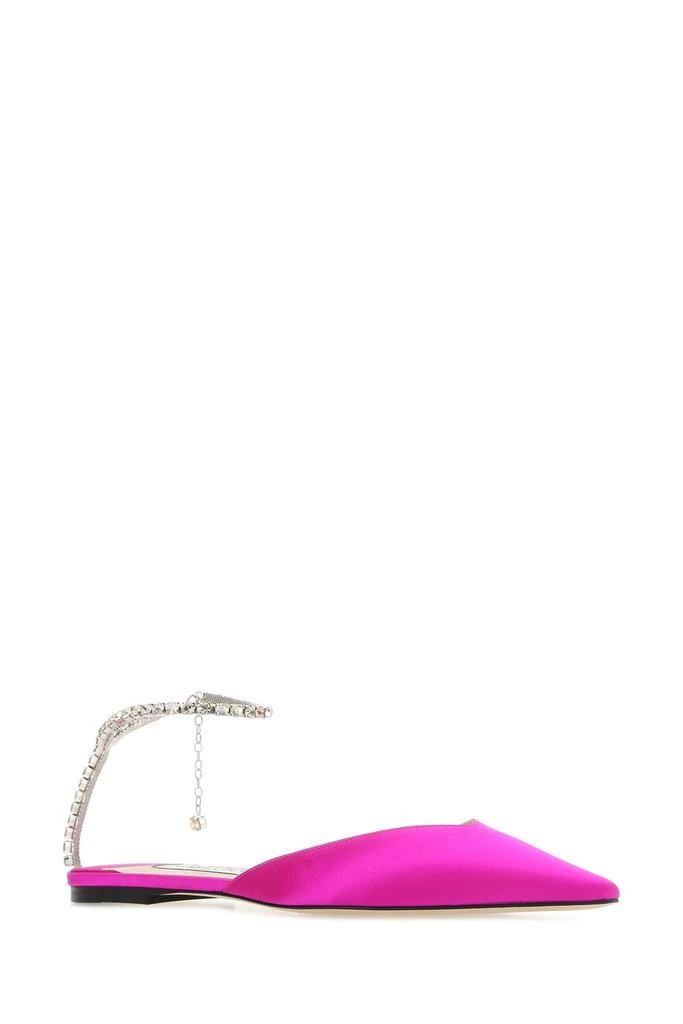 Jimmy Choo Fuchsia satin Saeda ballerinas 1