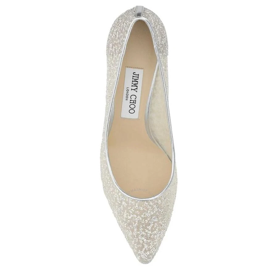 Jimmy Choo Romy 85 Glitter Tulle Metallic Pumps 3