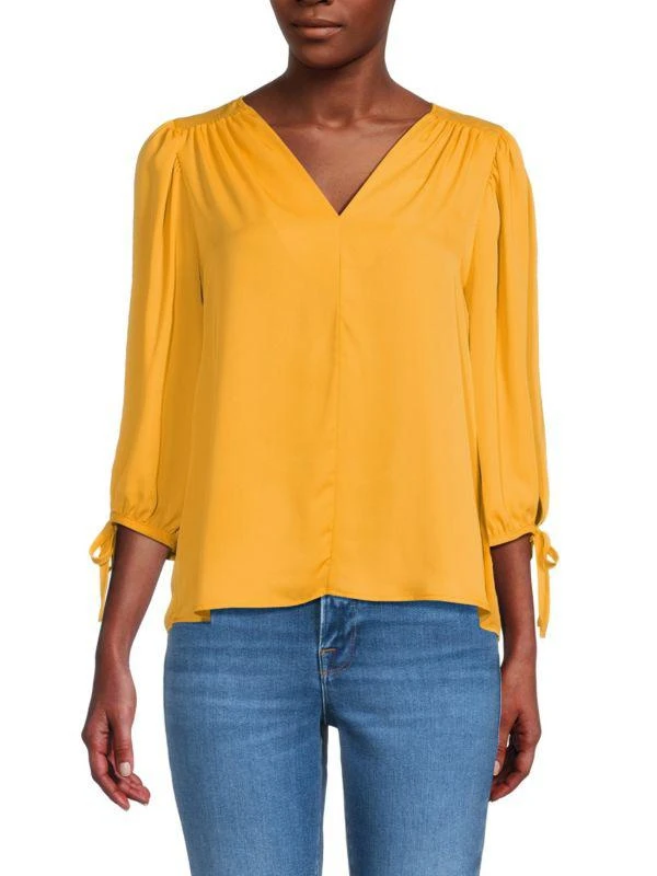 Renee C. Floral Puff Sleeve Chiffon Top 1