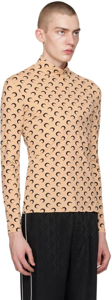 MARINE SERRE Beige All Over Moon Turtleneck 2