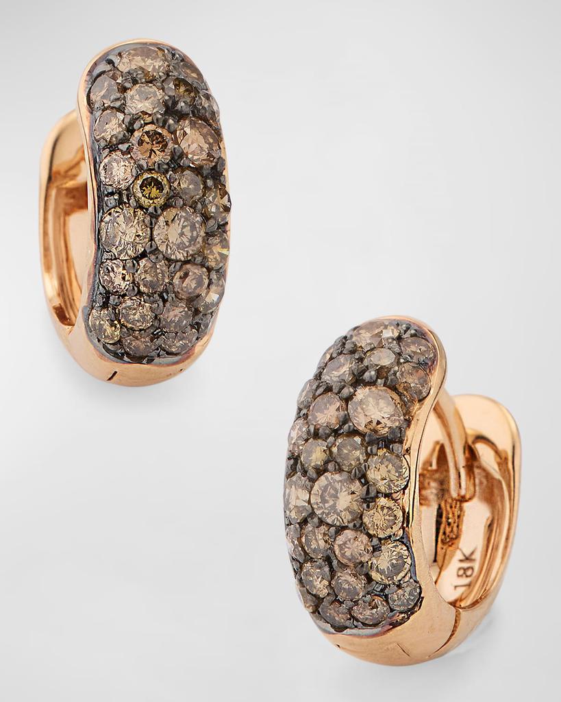 Walters Faith Julian 18K Rose Gold and Champagne Diamond Huggie Earrings