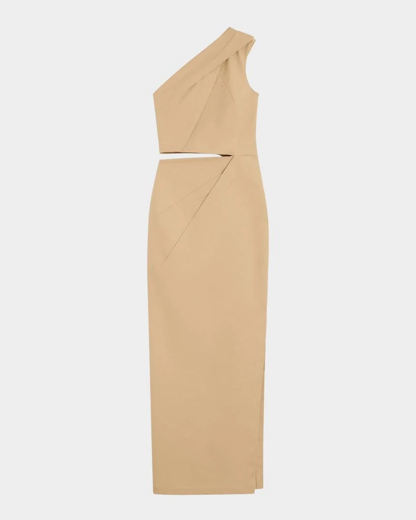 Max Mara Pleated One-Shoulder Cutout Maxi Dress 1