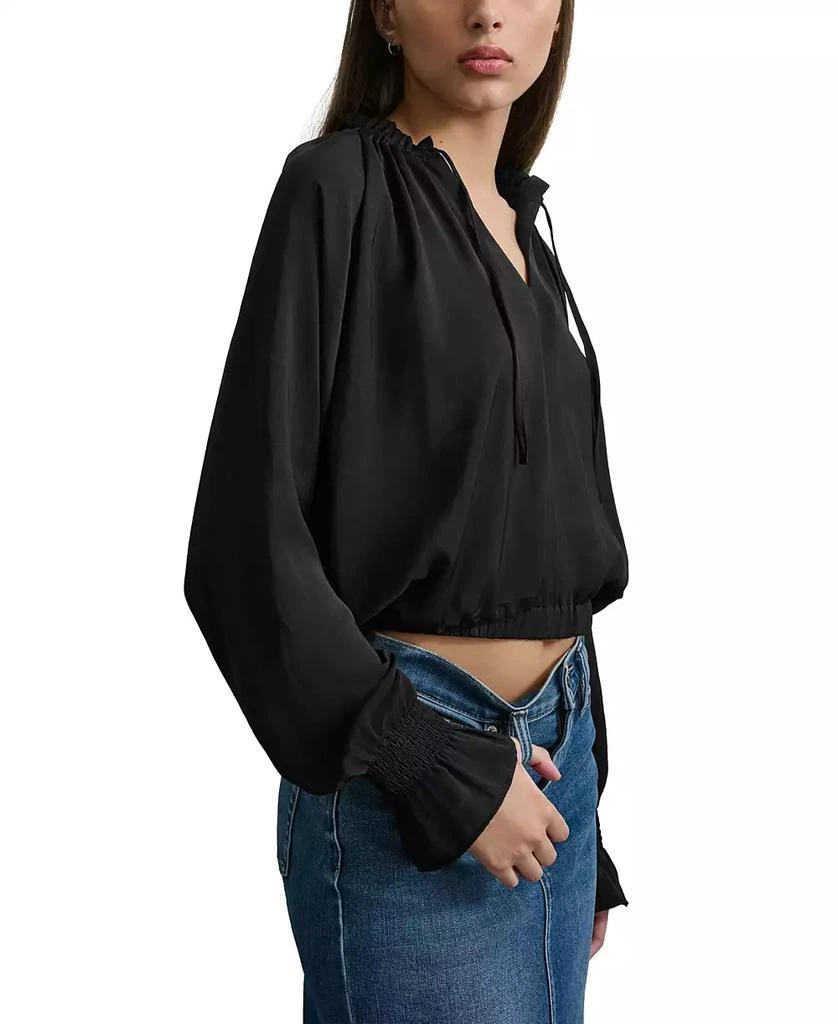 DKNY Women's Smocked-Cuff Raglan-Sleeve Blouse 3