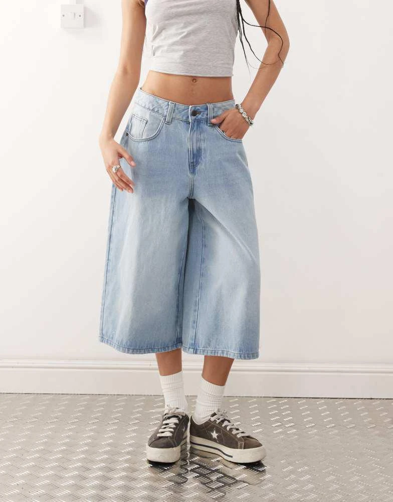 Noisy May Noisy May denim culottes in light blue wash 4