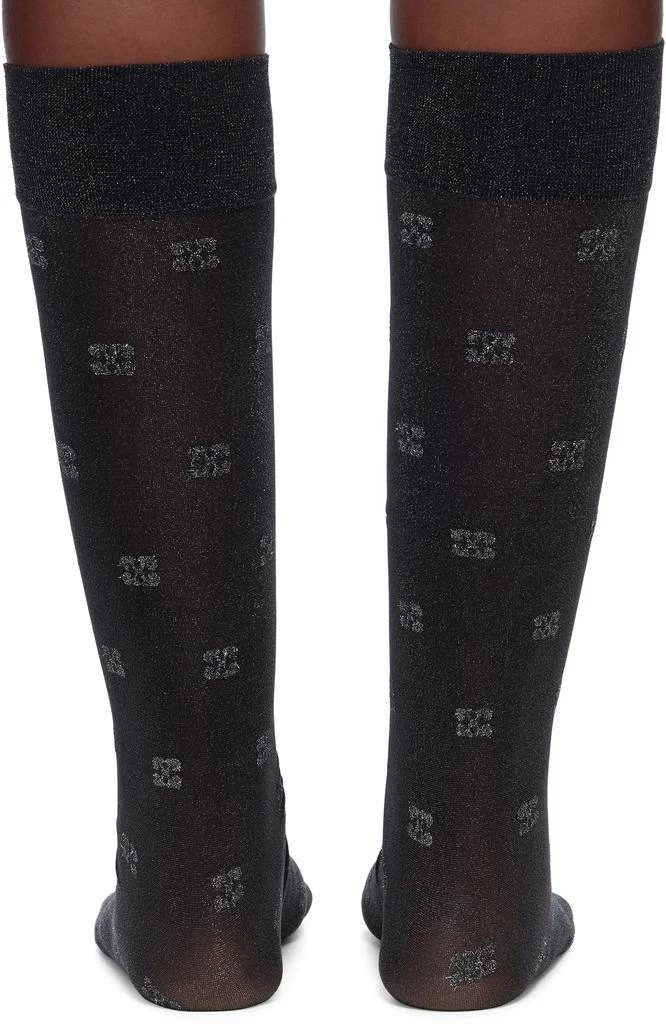 Ganni Black Glitter Butterfly Lace Socks 2