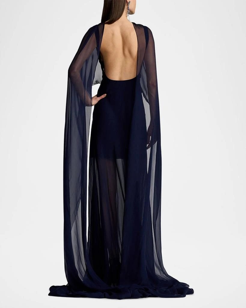 Ralph Lauren Dylon Washed Chiffon Scarf Evening Dress 3