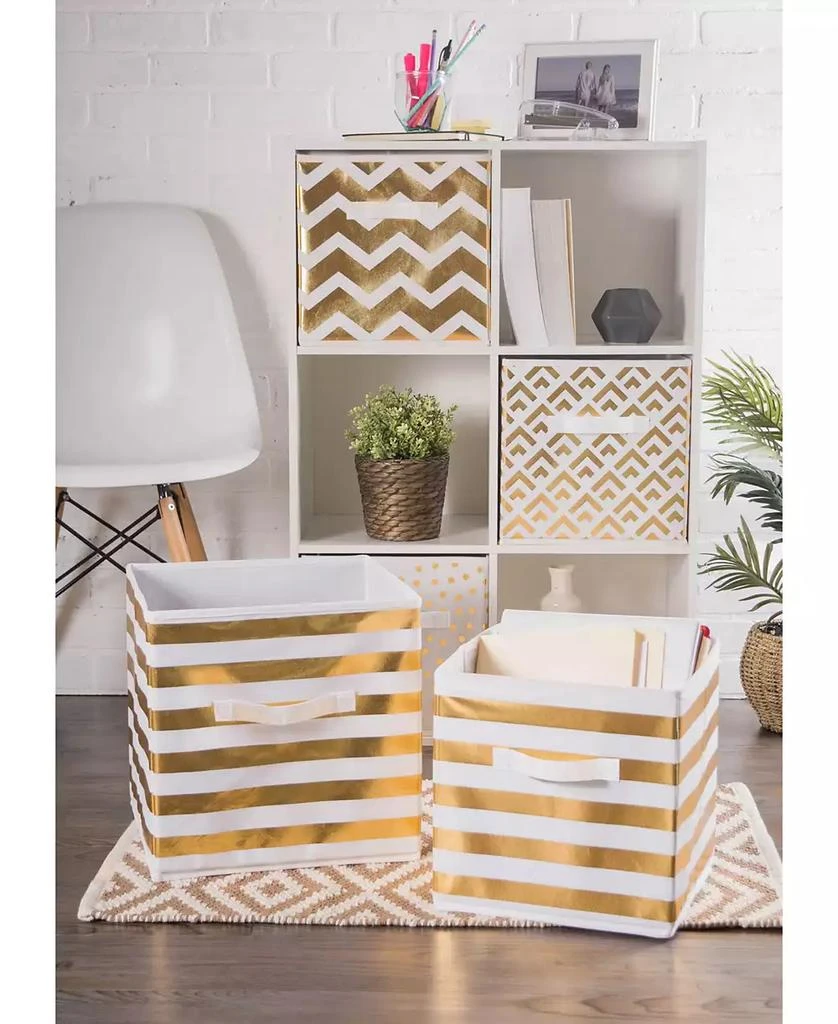 Design Imports Non-woven Polyester Cube Chevron Square Set of 2 10
