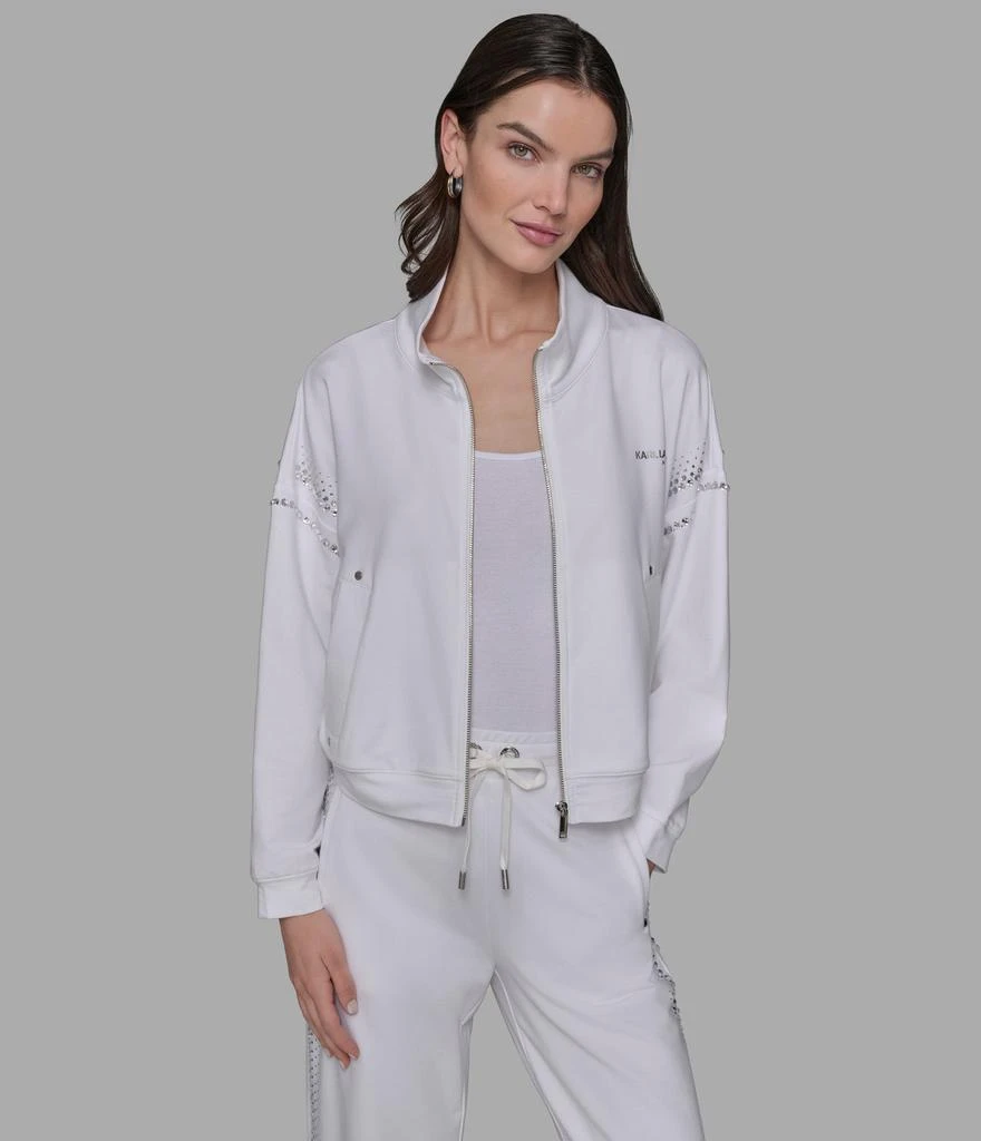 Karl Lagerfeld Paris RHINESTONE TRIM TRACK JACKET 5