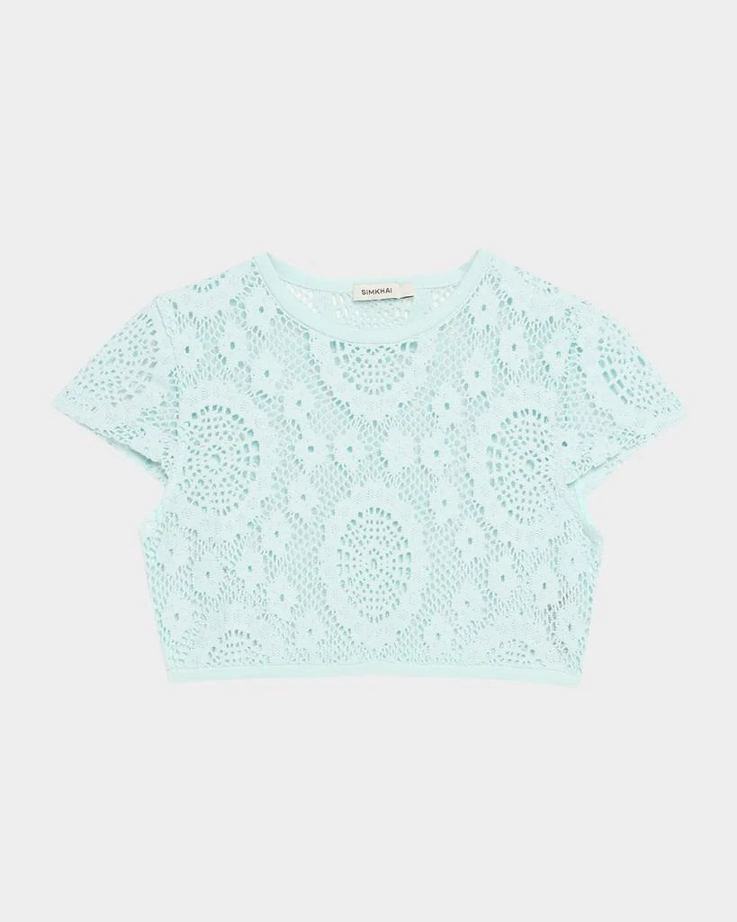 SIMKHAI Lidie Open-Knit Crop Top 1