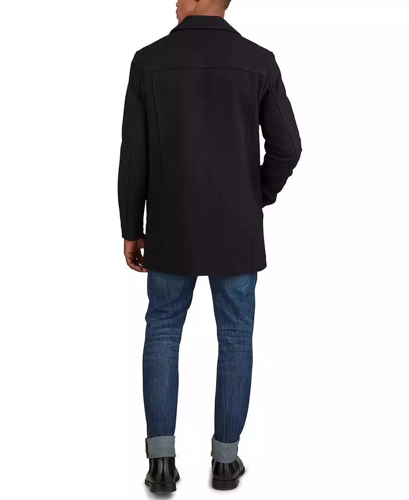Cole Haan Men's Classic-Fit Car Coat with Faux-Leather Trim 2