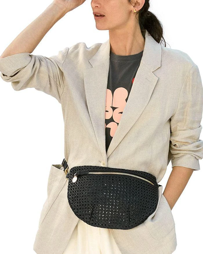 Clare V Grande Fanny Woven Checker Leather Belt Bag 2
