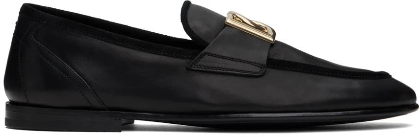 Dolce & Gabbana Black Calfskin Ariosto Slippers 1