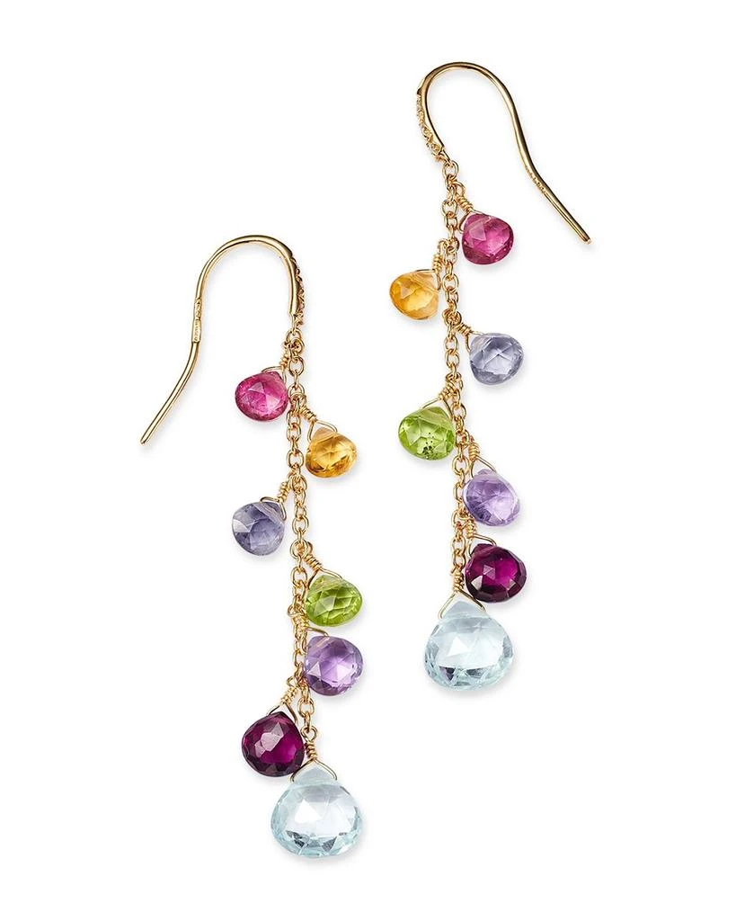Marco Bicego 18K Yellow Gold Paradise Mixed Gemstone Drop Earrings 3