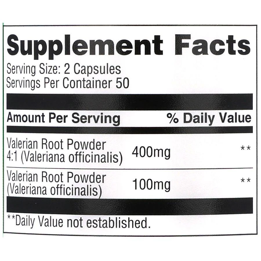Walgreens Free
Pure Valerian Root Capsules 5