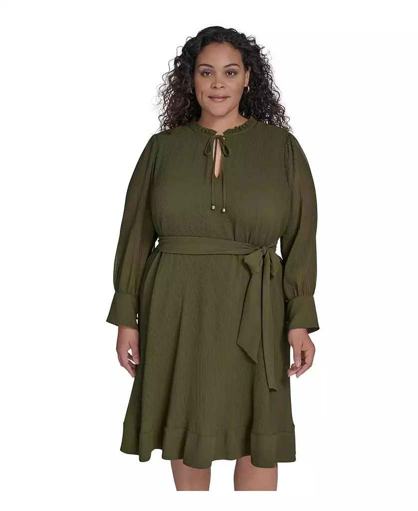 Eliza J Plus Size Pleated Chiffon Dress 4