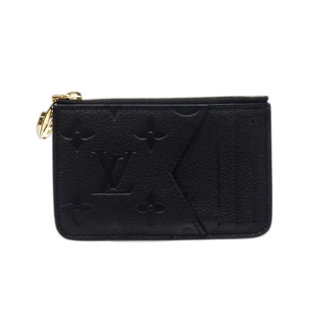Louis Vuitton Noir Leather Coin Purse/Coin Case (Pre-Owned)