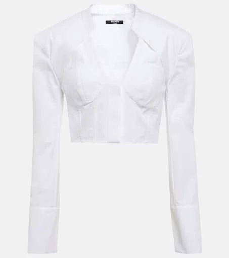 Balmain Cropped cotton shirt 1