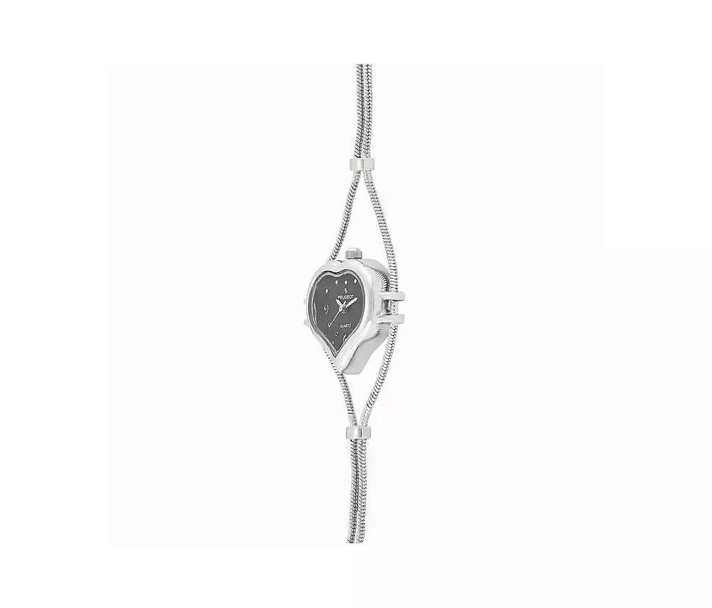 Peugeot Womens Silver colored Wire Watch with Black dial 3