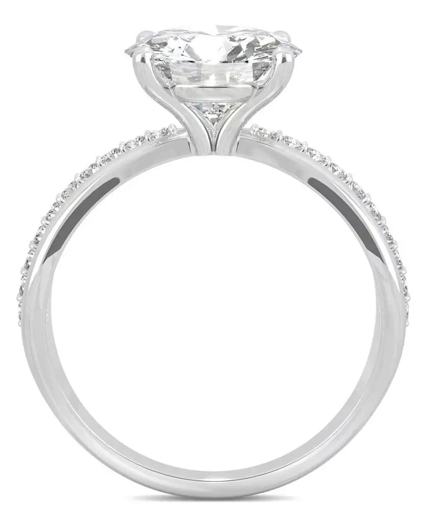 Charles & Colvard Moissanite Round Solitaire with Sides Ring (2-9/10 ct. tw. Diamond Equivalent) in 14k White Gold 4