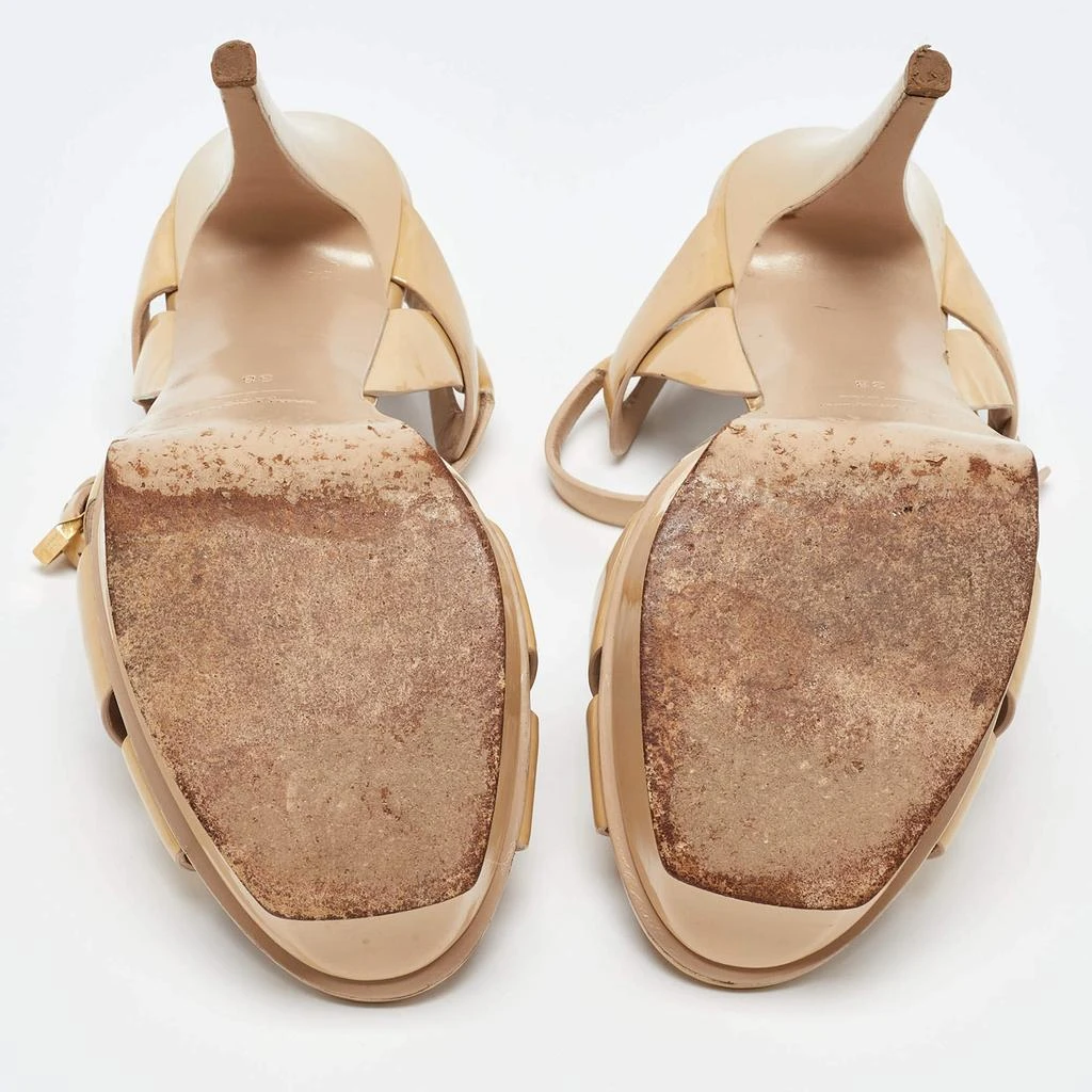 Yves Saint Laurent Saint Laurent Beige Patent Leather Tribute Sandals Size 38 6