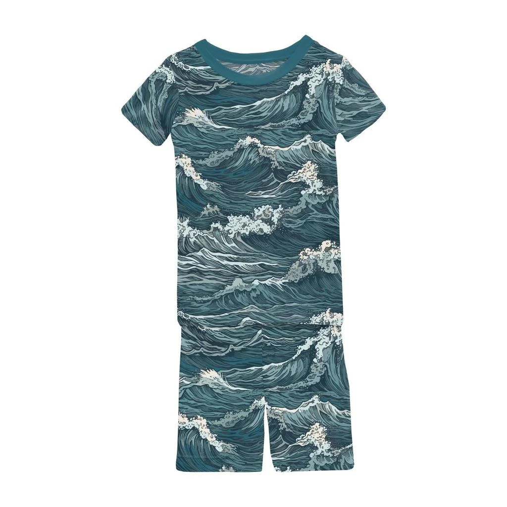 KICKEE Kickee - Kids' Short Sleeve Pajama Set With Shorts