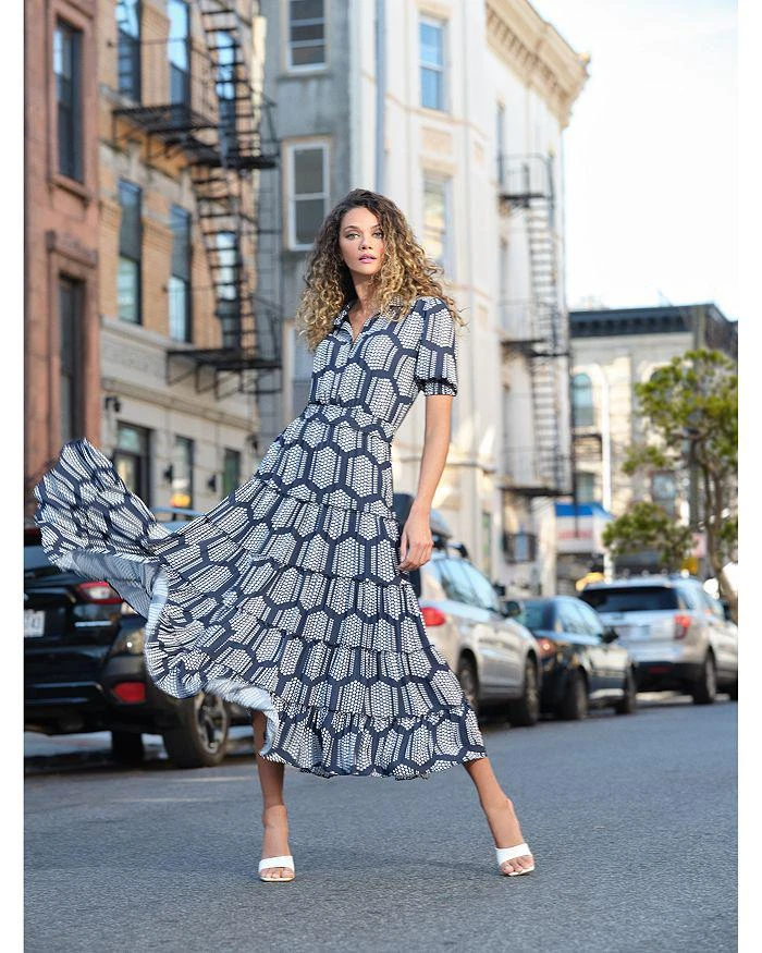 Printed Tiered Midi Dress  On Sale Now with Up to 59% Off | Discover  Exclusive Deals & Savings at BeyondStyle  Authentic Tahari women|dress  with Limited-Time Discounts, Free Shipping, and Price