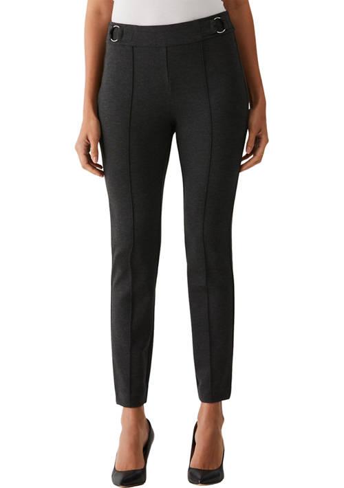 Rafaella Womens Slim Leg Ankle Pants With Hardware