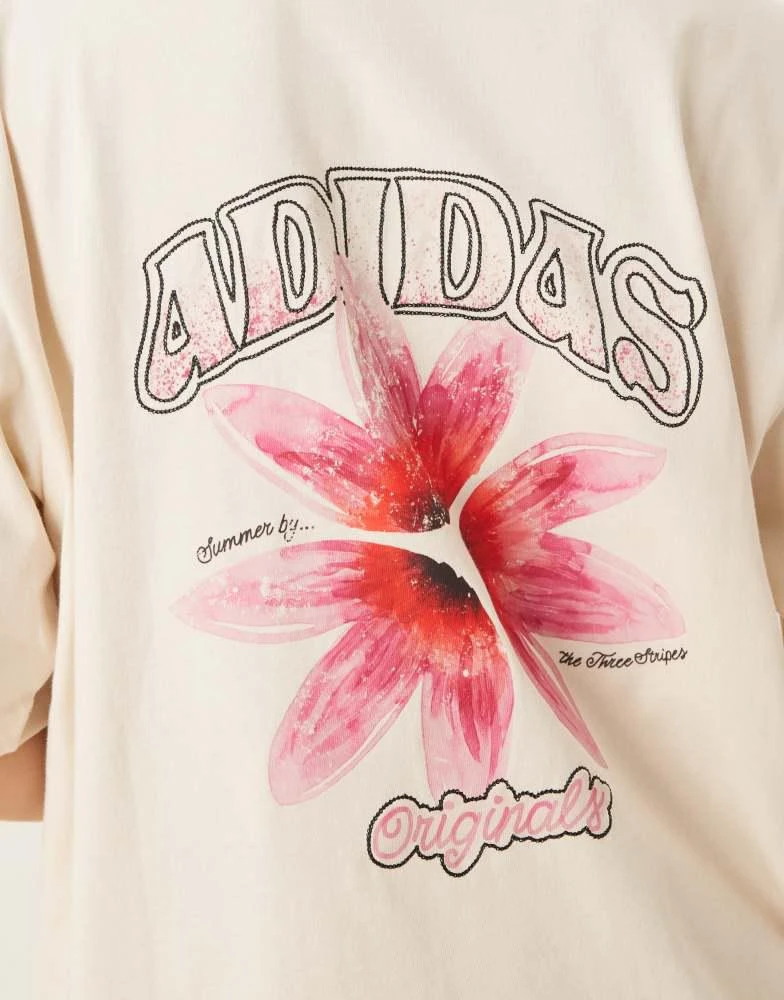 Adidas adidas Originals floral graphic t-shirt in off white 4