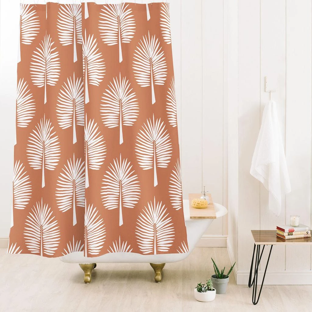 DENY Designs Coastl Studio Wide Palm Terra Cotta Shower Curtain 1