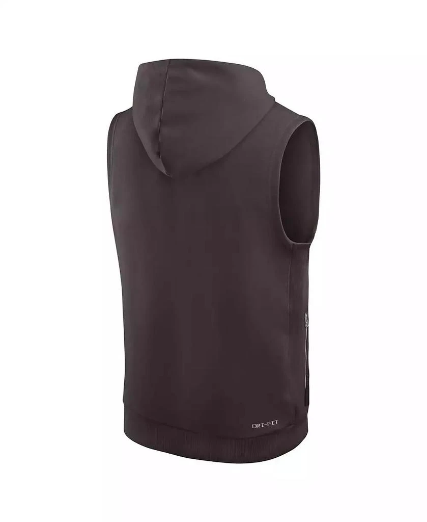 NIKE Men's Brown Cleveland Browns Sideline Performance Sleeveless Pullover Hoodie 3