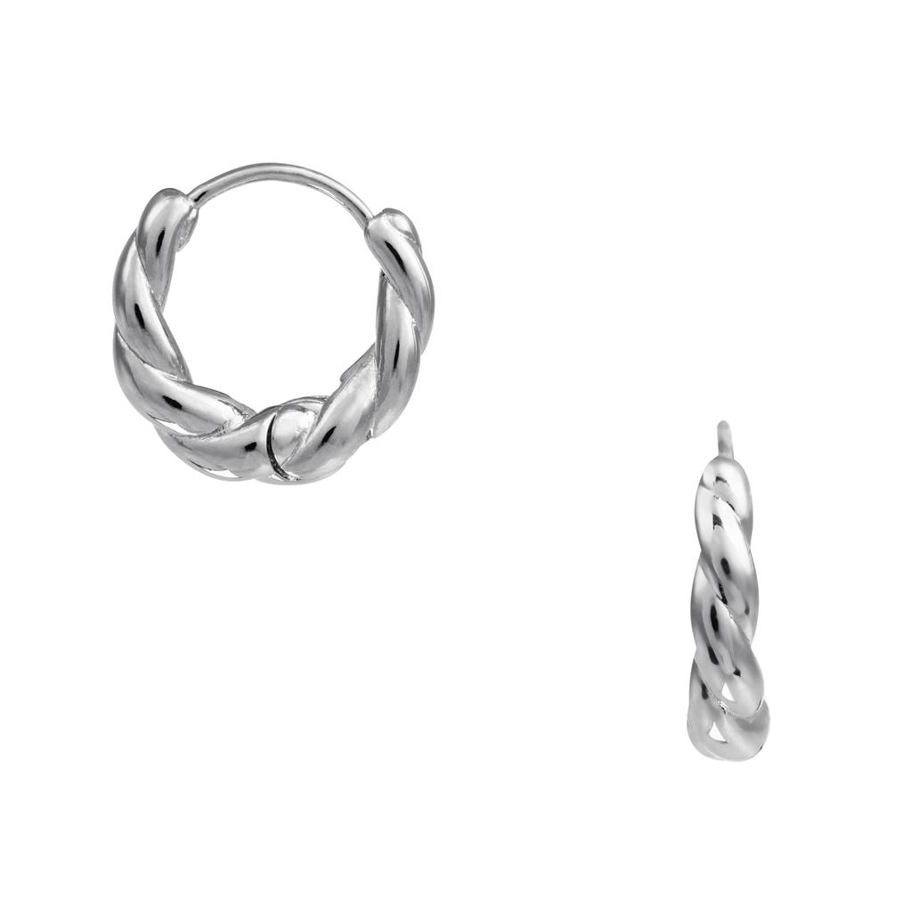 Orelia London Rope Twist Huggie Hoop Earrings