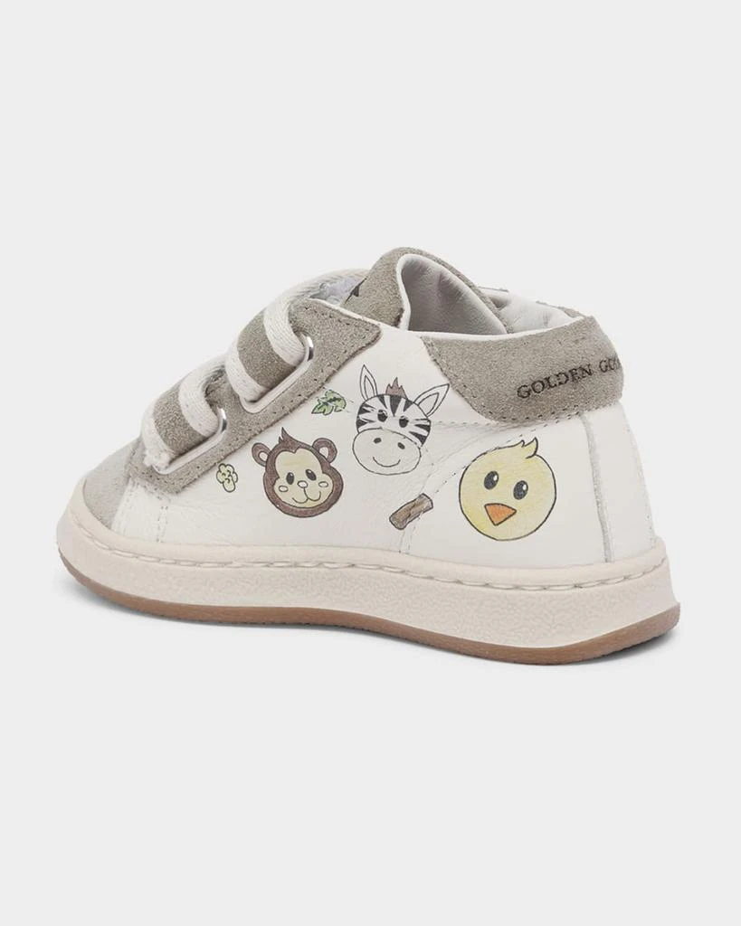 Golden Goose Kid's June Nappa Leather Suede Star Sneakers, Baby/Toddlers 2