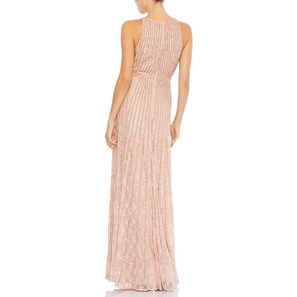 Mac Duggal Womens Mesh Inset Sequined Evening Dress 2