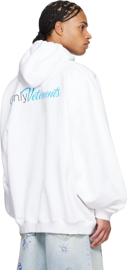 Vetements White 'Only Vetements' Oversized Hoodie 3