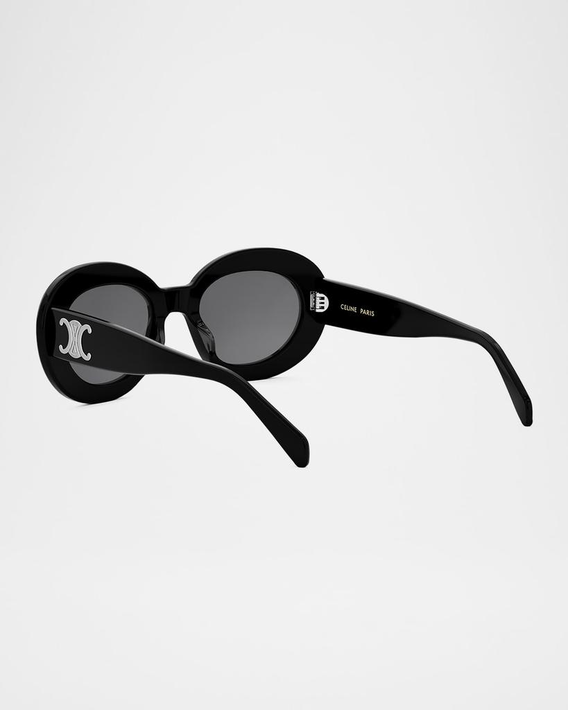 Celine Men's Triomphe Acetate Round Sunglasses