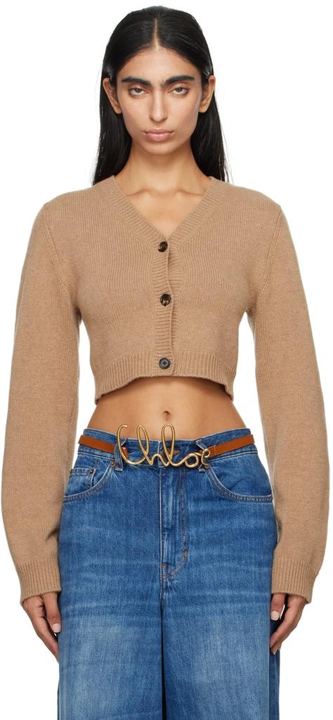 Chloé Tan Cropped Cardigan 1