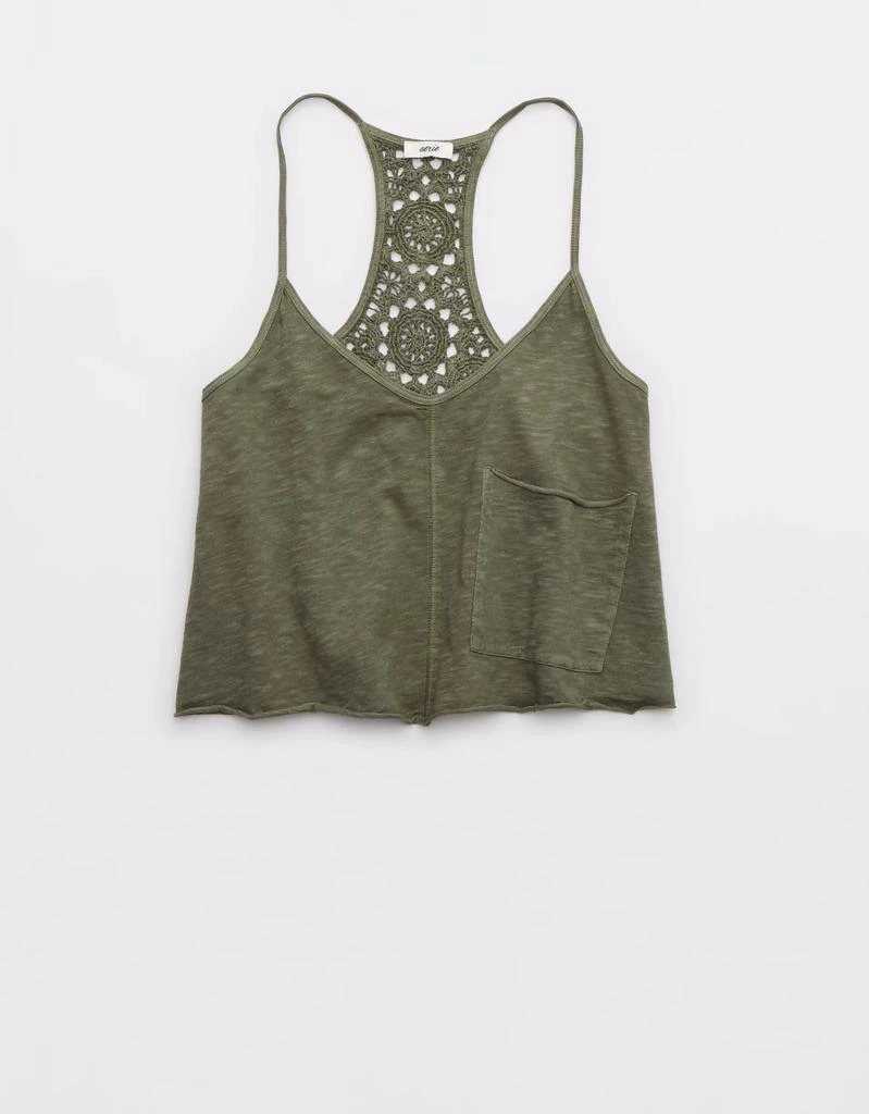 Aerie Aerie Summer House Crochet Back Cropped Tank Top 3