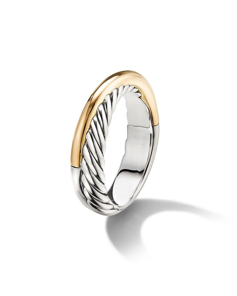 David Yurman Sterling Silver & 18K Yellow Gold Crossover Ring 4